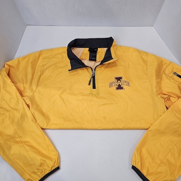 Iowa State University Half Zip pullover Men's Size Medium Yellow Windbreaker - Picture 4 of 11